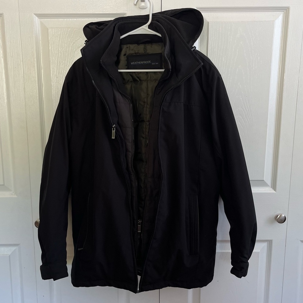 Weatherproof Men's Black Hooded Jacket XXL